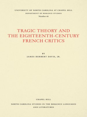 cover image of Tragic Theory and the Eighteenth-Century French Critics